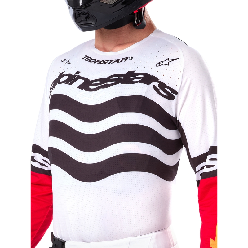 Alpinestars Techstar Limited Edition Deep melns-balts-fluo sarkans-oranžs motokrosa krekliņš