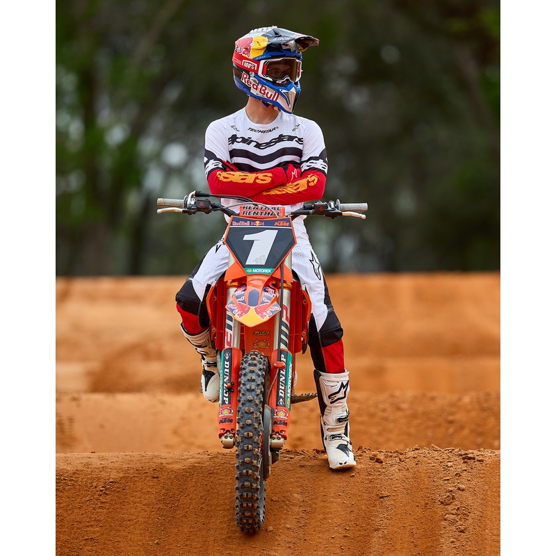 Alpinestars Techstar Limited Edition Deep melns-balts-fluo sarkans-oranžs motokrosa krekliņš