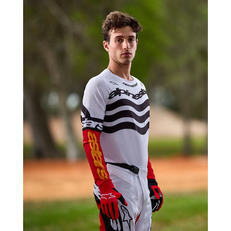 Alpinestars Techstar Limited Edition Deep melns-balts-fluo sarkans-oranžs motokrosa krekliņš