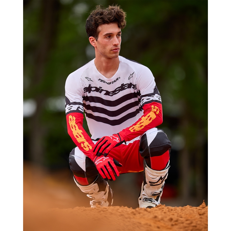 Alpinestars Techstar Limited Edition Deep melns-balts-fluo sarkans-oranžs motokrosa krekliņš