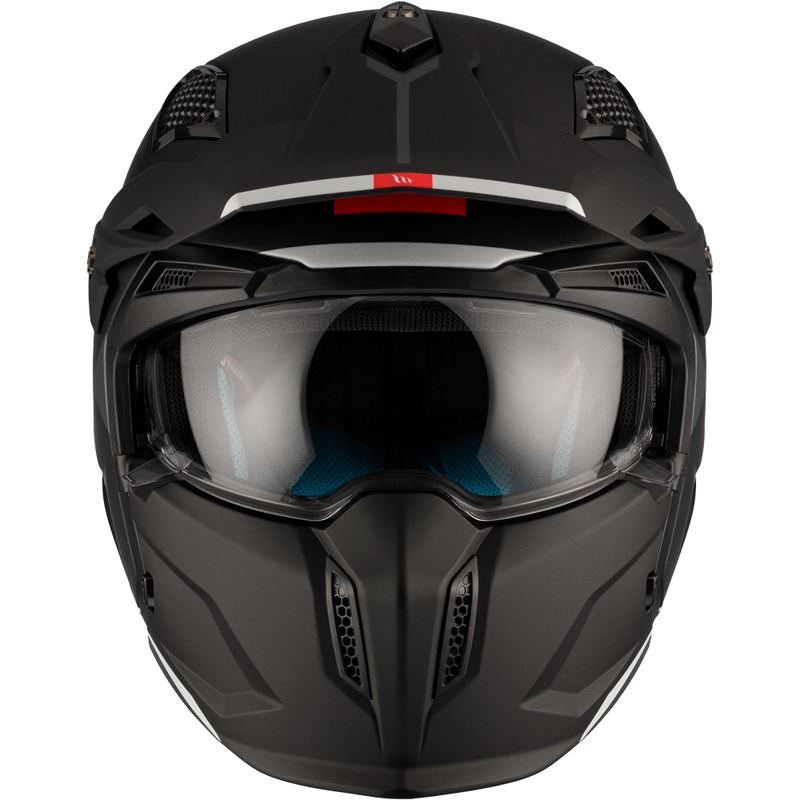 MT Streetfighter SV S Solid A1 atvērtā sejas ķivere ar masku melna matēta