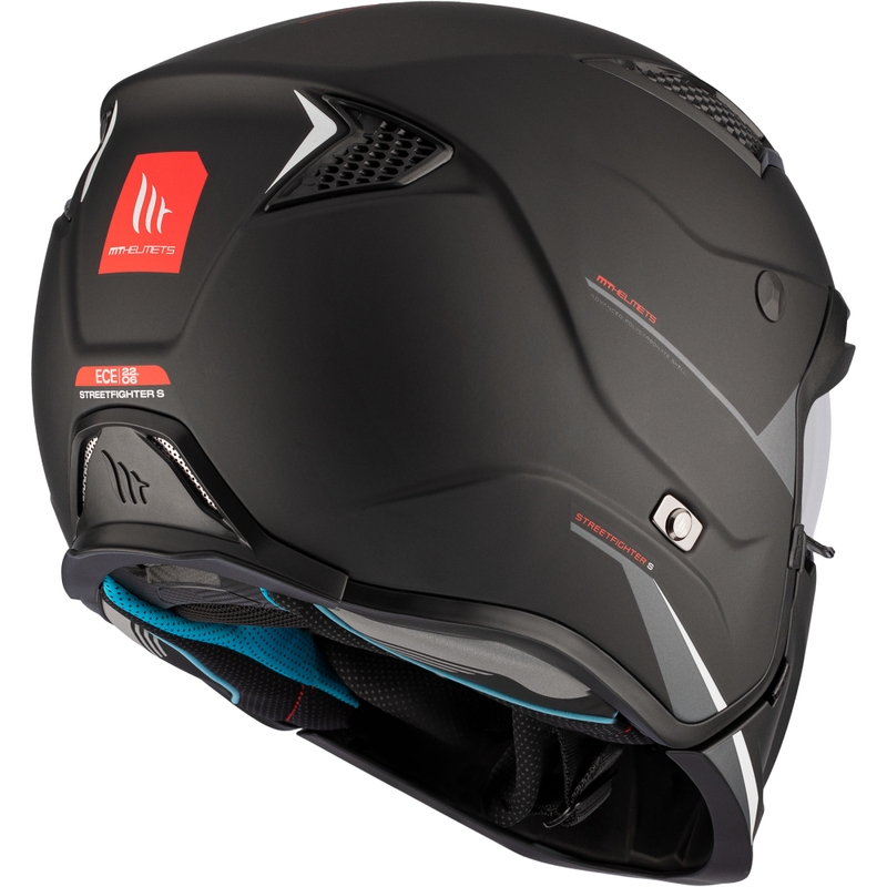 MT Streetfighter SV S Solid A1 atvērtā sejas ķivere ar masku melna matēta