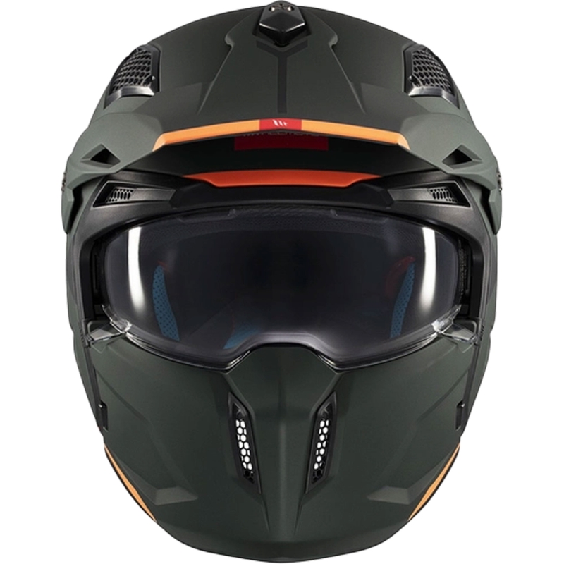 Atvērtā ķivere ar masku MT Streetfighter SV S Solid A6 matēti zaļa