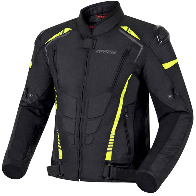 Ozone Pulse melna-fluo dzeltena motocikla jaka