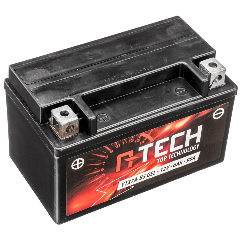 Gēla akumulators A-TECH 12V, YTX7A-BS GEL, 6Ah, 90A, bez apkopes