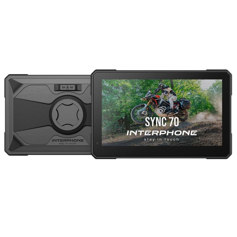Interphone SYNC70 ESSENTIAL Apple CarPlay un Android Auto displejs motocikliem