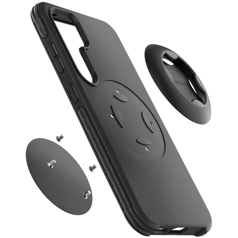 Aizsargvāciņš Interphone QUIKLOX Tetraforce priekš Samsung Galaxy S25 Plus melns