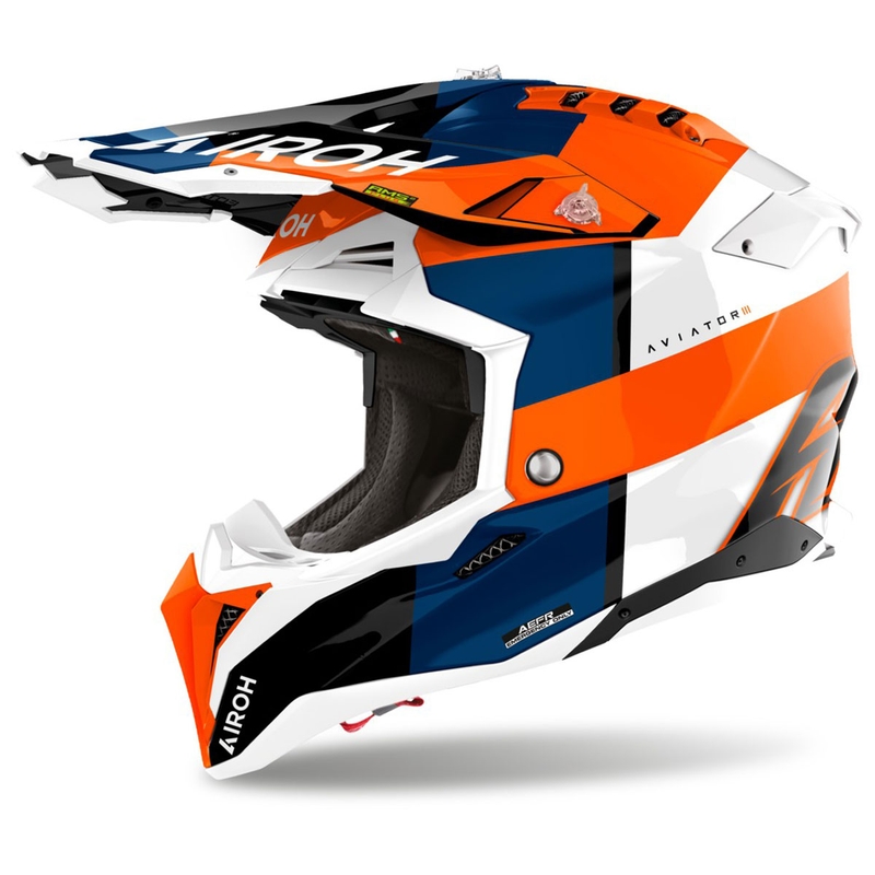 Motokrosa ķivere Airoh Aviator 3 Monarch spīdīgi oranža