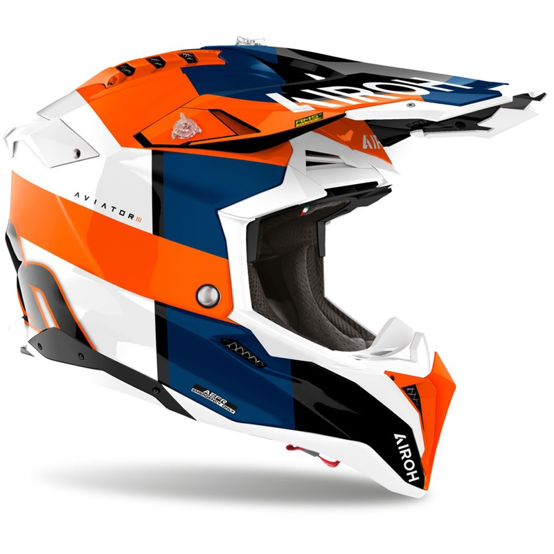 Motokrosa ķivere Airoh Aviator 3 Monarch spīdīgi oranža