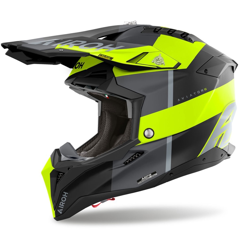 Motokrosa ķivere Airoh Aviator 3 Monarch matēti dzeltena