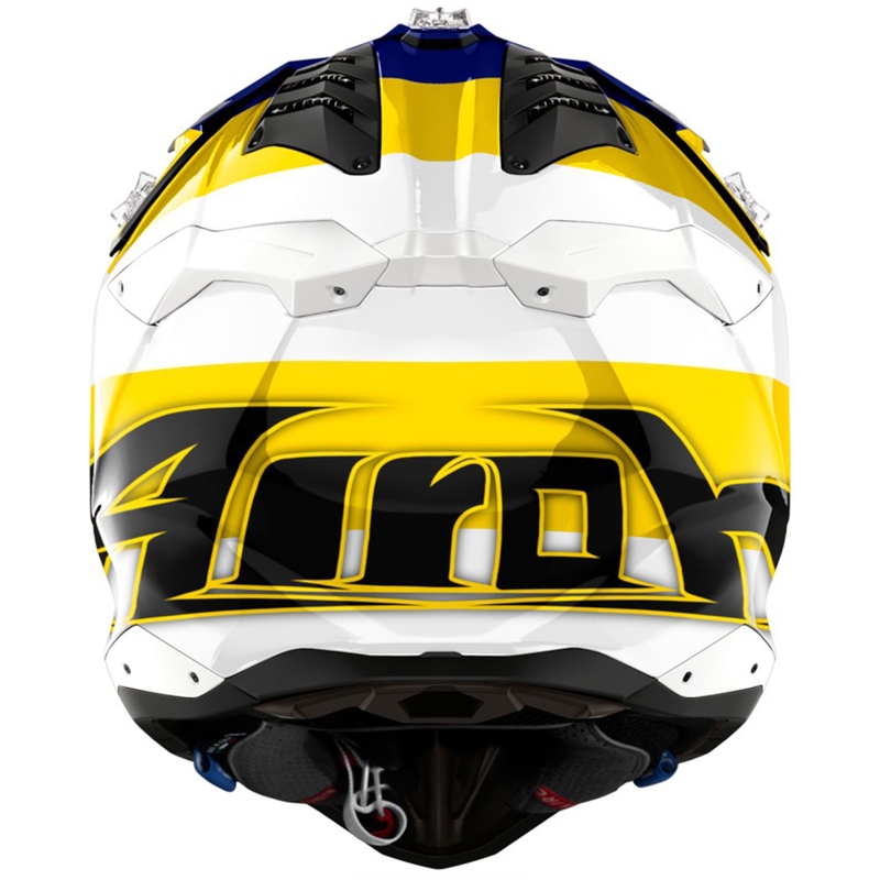 Motokrosa ķivere Airoh Aviator 3 Monarch blue-yellow glossy