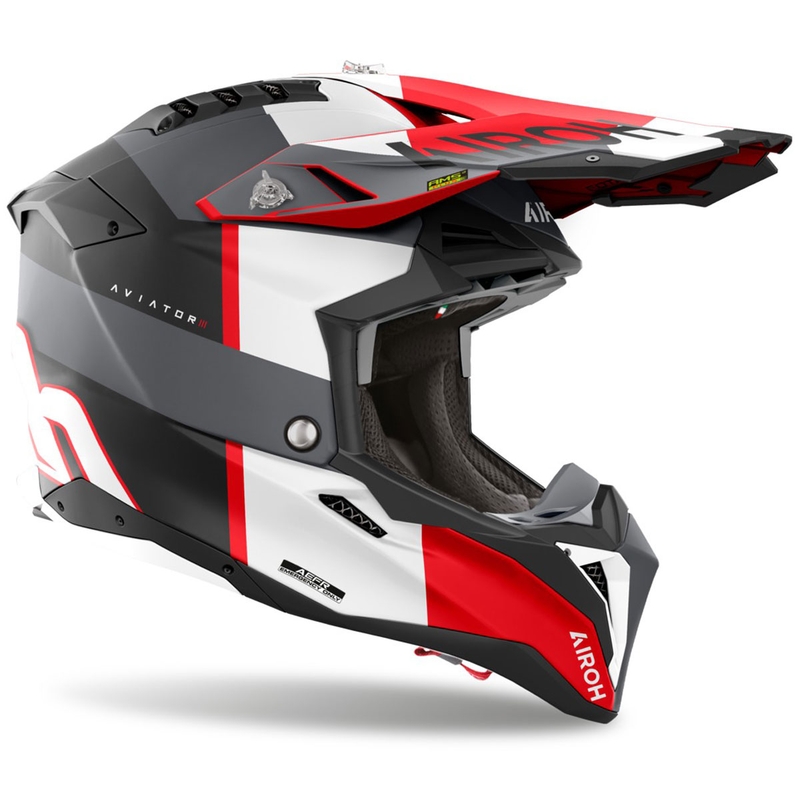 Motokrosa ķivere Airoh Aviator 3 Monarch pelēk-arkana matēta