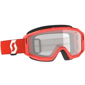 Motokrosa brilles SCOTT Primal Clear sarkanas un caurspīdīgas