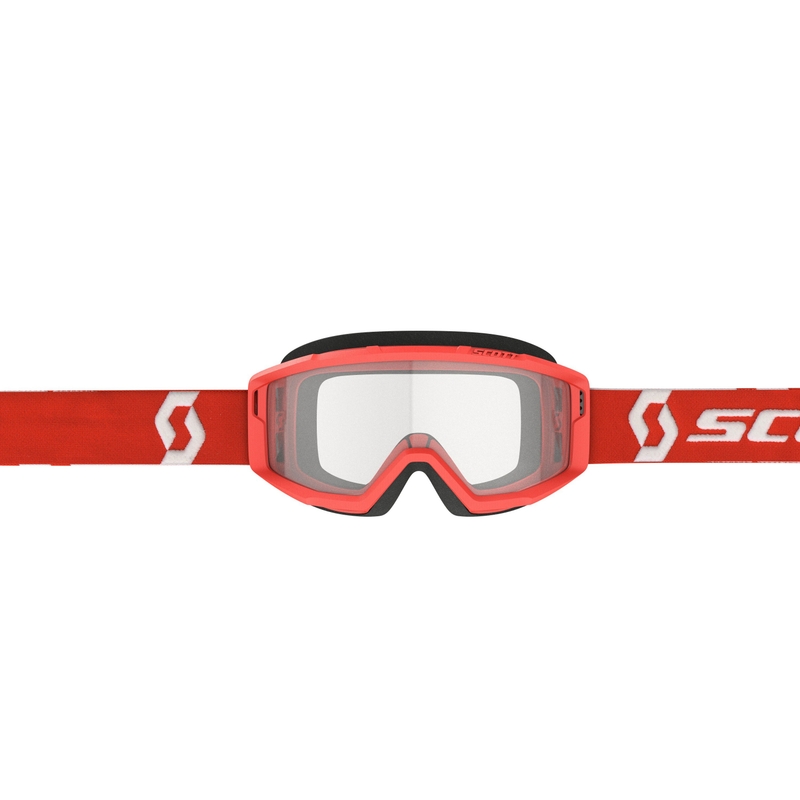 Motokrosa brilles SCOTT Primal Clear sarkanas un caurspīdīgas