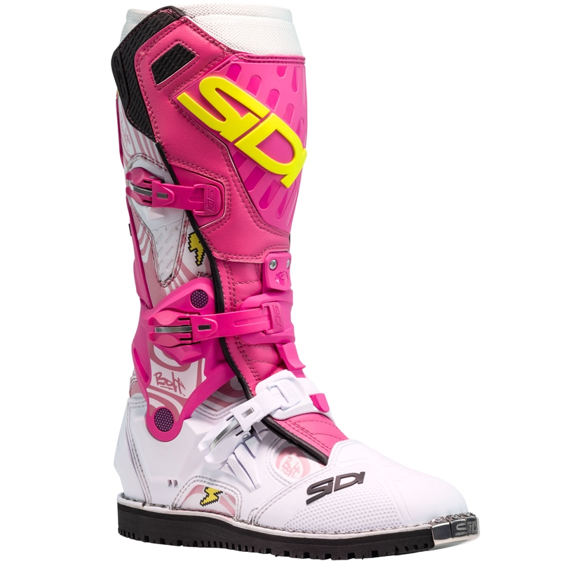 SiDi Crossair HD End BB001 rozā un balti motocikla zābaki