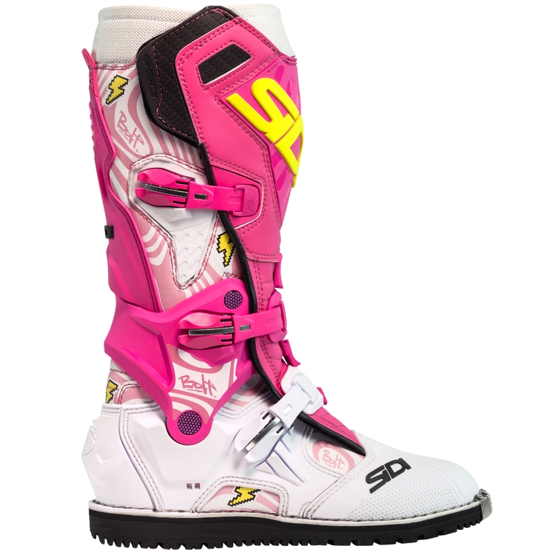 SiDi Crossair HD End BB001 rozā un balti motocikla zābaki