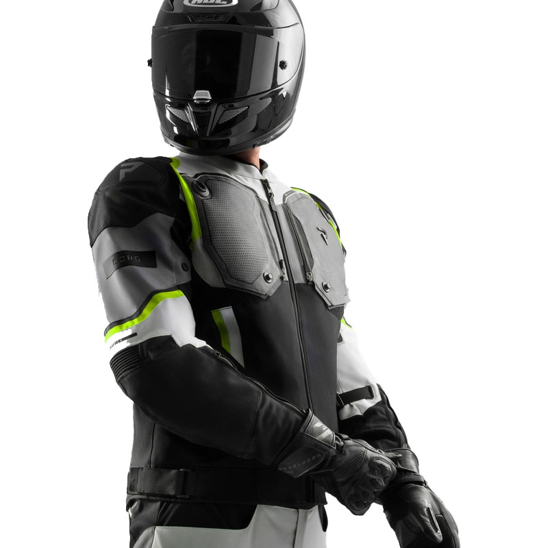 Rebelhorn Borg II melns-pelēks-fluo dzeltens motocikla jaka