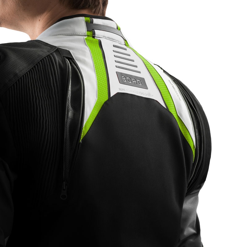 Rebelhorn Borg II melns-pelēks-fluo dzeltens motocikla jaka