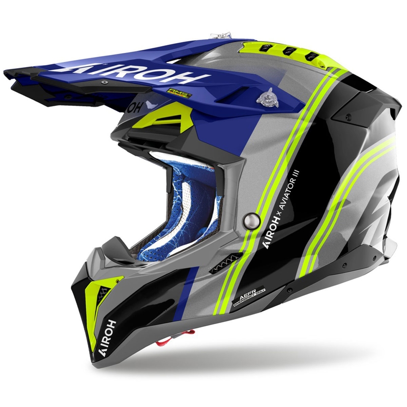 Motokrosa ķivere Airoh Aviator 3 Hima blue glossy