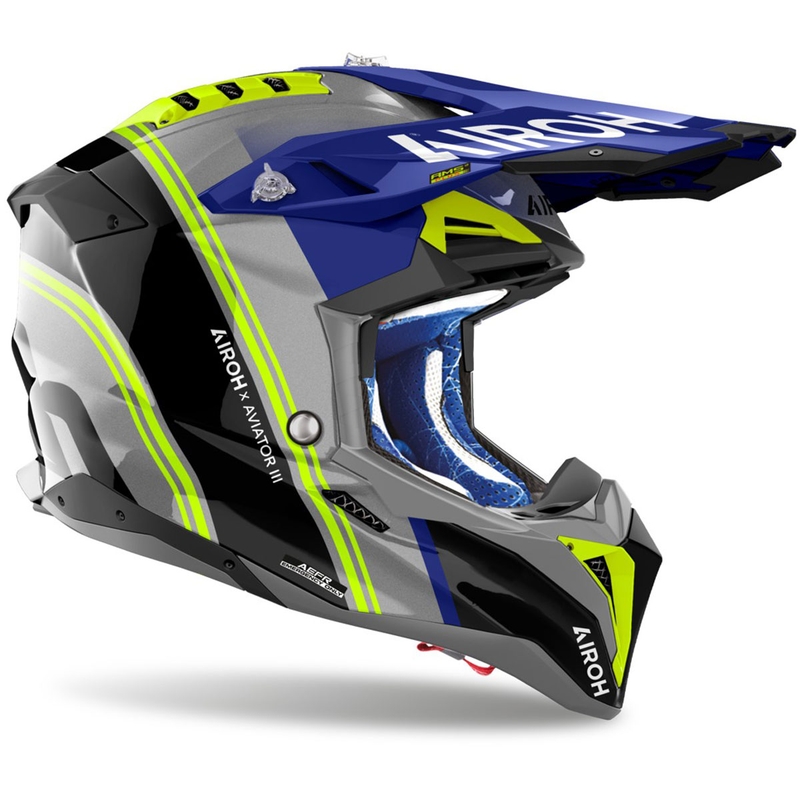 Motokrosa ķivere Airoh Aviator 3 Hima blue glossy