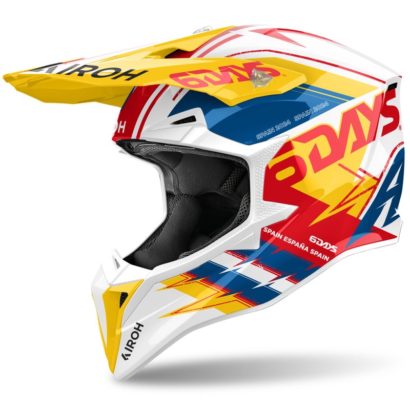Motokrosa ķivere Airoh Wraaap Six Days Spain spīdīga daudzkrāsaina