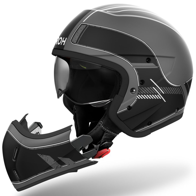 Modulārā motociklu ķivere Airoh J110 Raster Matte Black