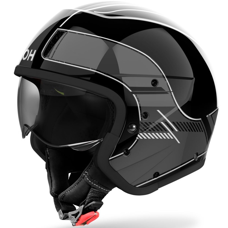 Modulārā motociklu ķivere Airoh J110 Raster spīdīga tumši pelēka