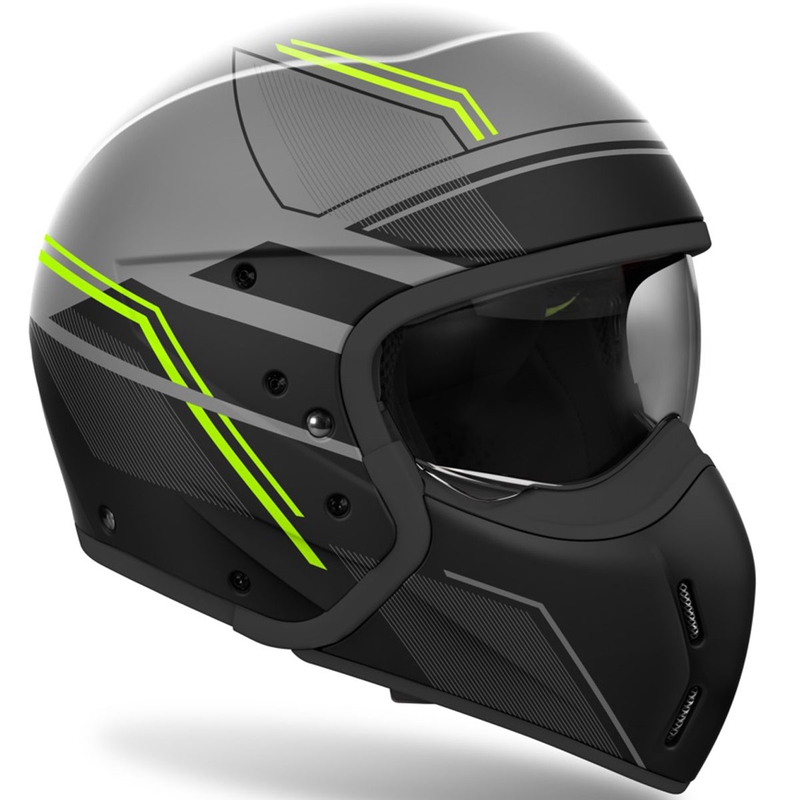 Modulārā motociklu ķivere Airoh J110 Slim Matte Yellow