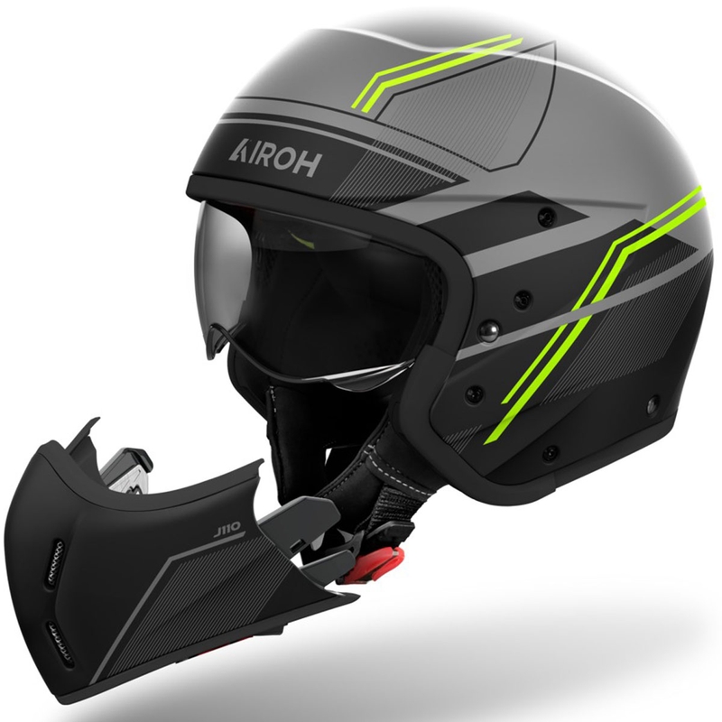 Modulārā motociklu ķivere Airoh J110 Slim Matte Yellow