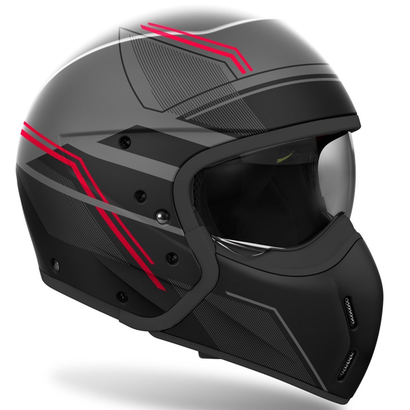 Modulārā motociklu ķivere Airoh J110 Slim Matte Red