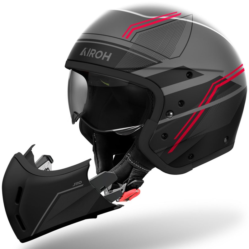 Modulārā motociklu ķivere Airoh J110 Slim Matte Red