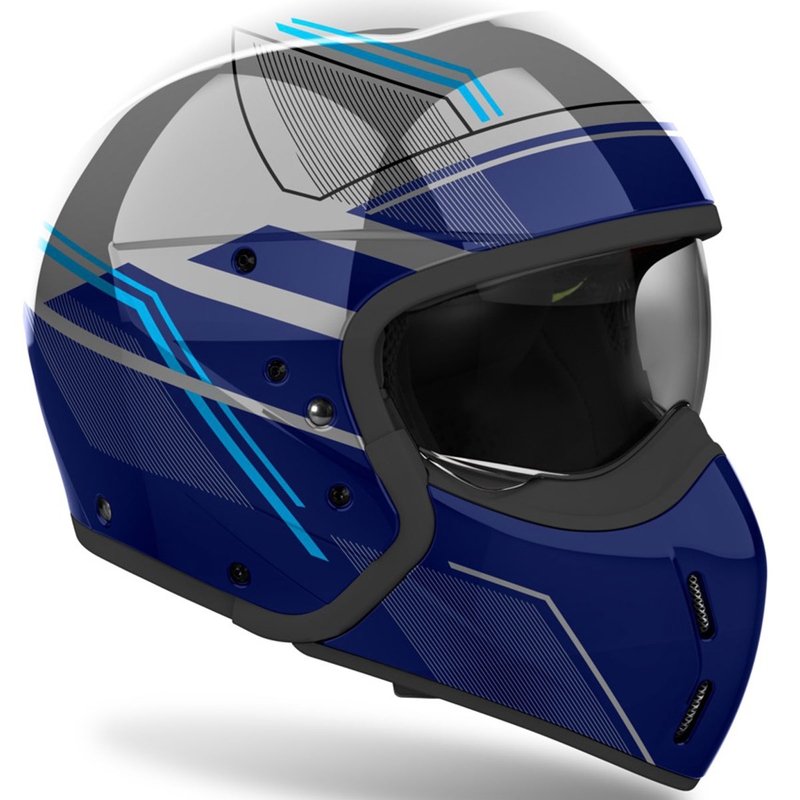 Modulārā motociklu ķivere Airoh J110 Slim Glossy Blue