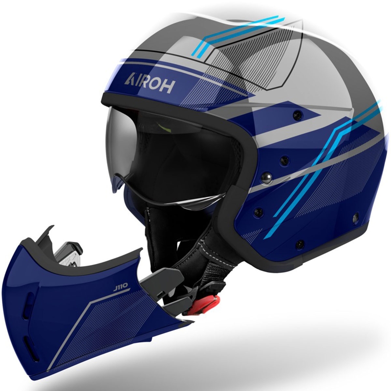 Modulārā motociklu ķivere Airoh J110 Slim Glossy Blue