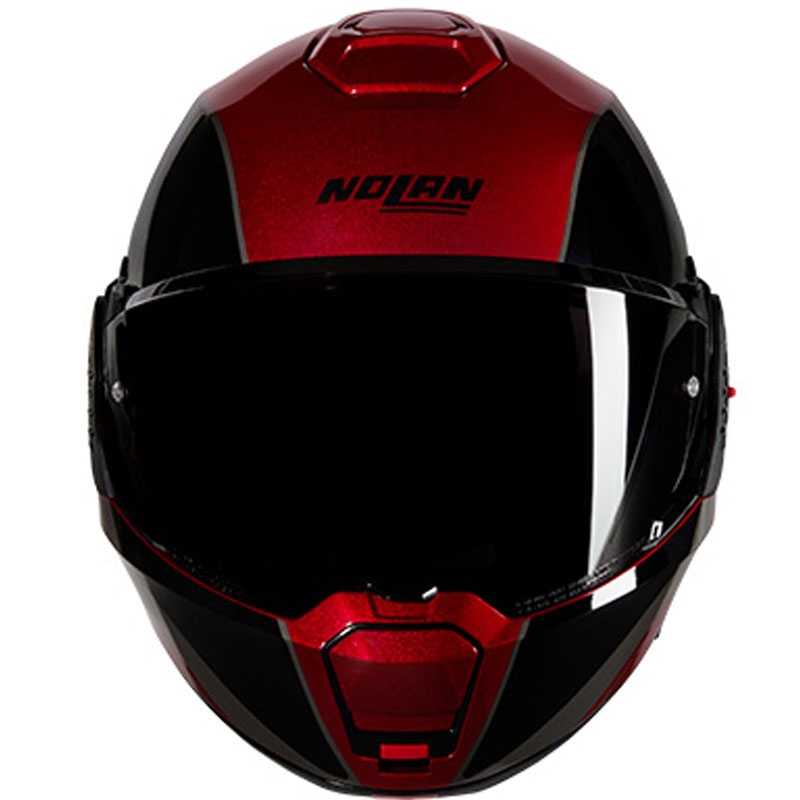 Nolan N120-1 Verniciatura Speciale N-COM 344 melni-sarkana saliekamā moto ķivere