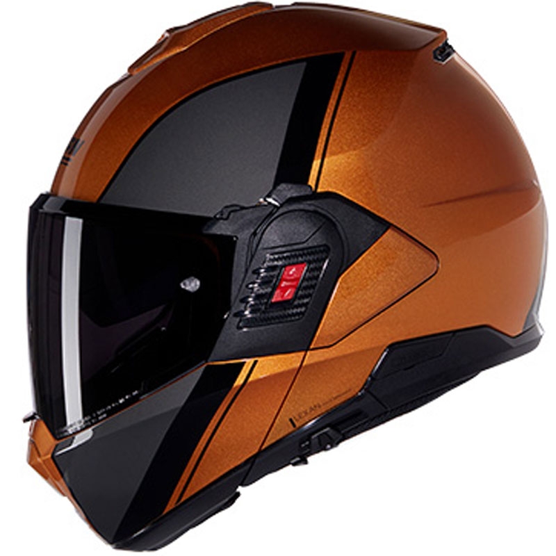Flip-up motociklu ķivere Nolan N120-1 Verniciatura Speciale N-COM 342 okr-melna