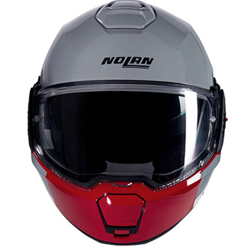 Nolan N120-1 Grafo N-COM 349 pelēkbaltsarkana saliekama motocikla ķivere