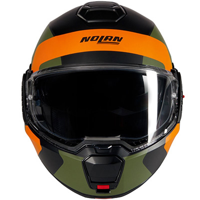 Nolan N120-1 Omocromo N-COM 345 melna-oranža-zaļa saliekamā motocikla ķivere