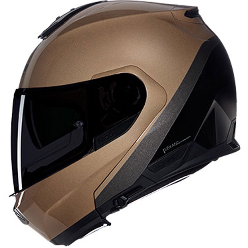 Atverama motocikla ķivere Nolan N100-6 Verniciatura Speciale N-COM 341 smilšu-melna