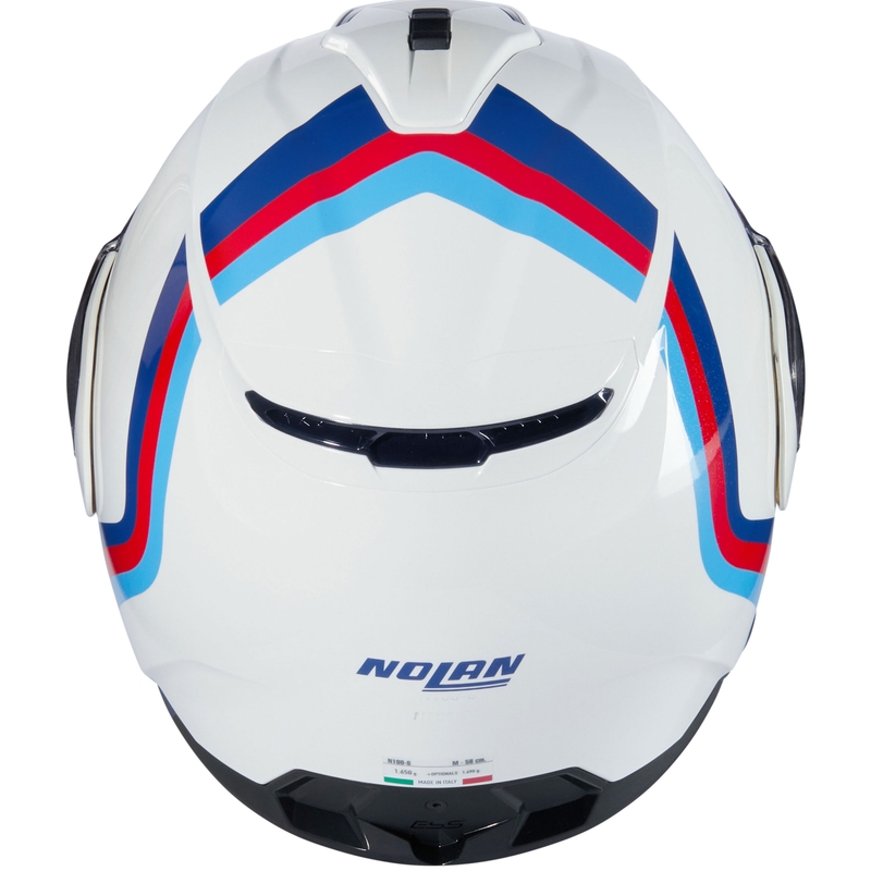 Atverama motocikla ķivere Nolan N100-6 Assoluto N-COM 347 balta-sarkana-zila