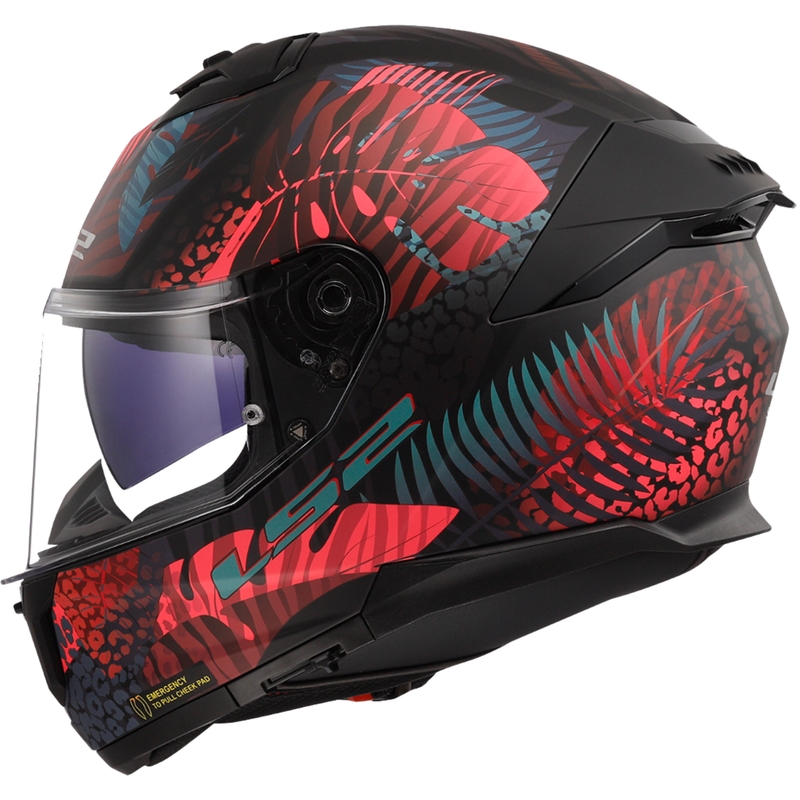 LS2 FF808 Stream II Jungle Black-Pink-Blue Integrālā motociklu ķivere