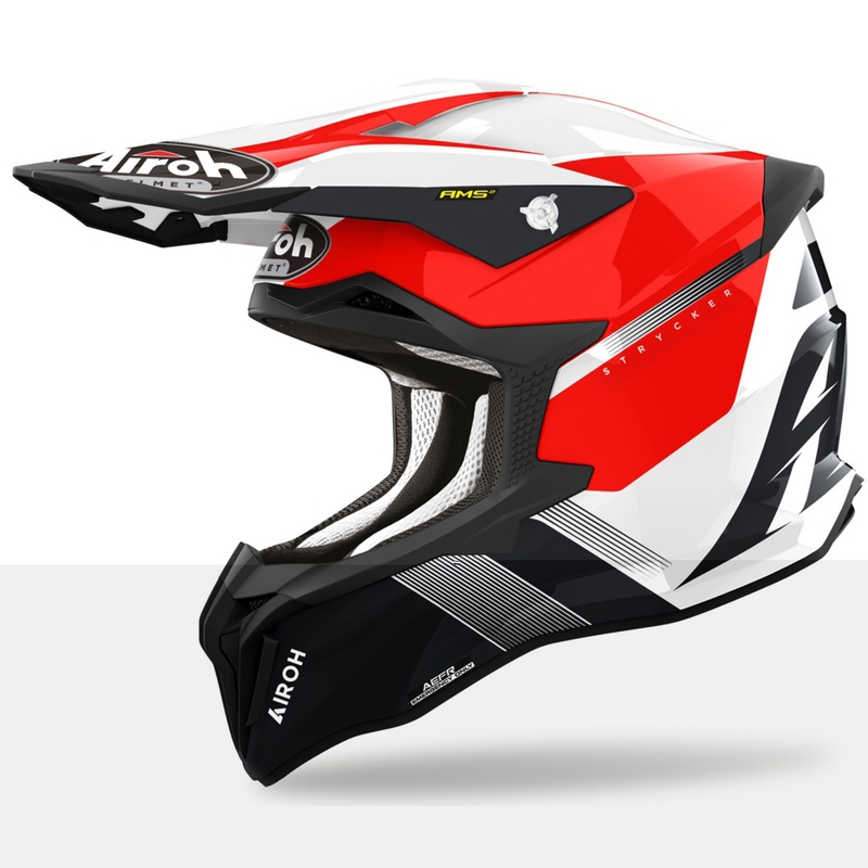 Motokrosa ķivere Airoh Strycker Blazer sarkana - kvalitāte II - II. kvalitāte