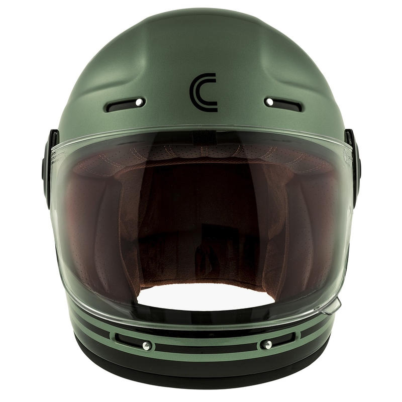Integrālā motociklista ķivere Cassida Fibre Super Hooligan melnā-zaļā krāsā - II klase