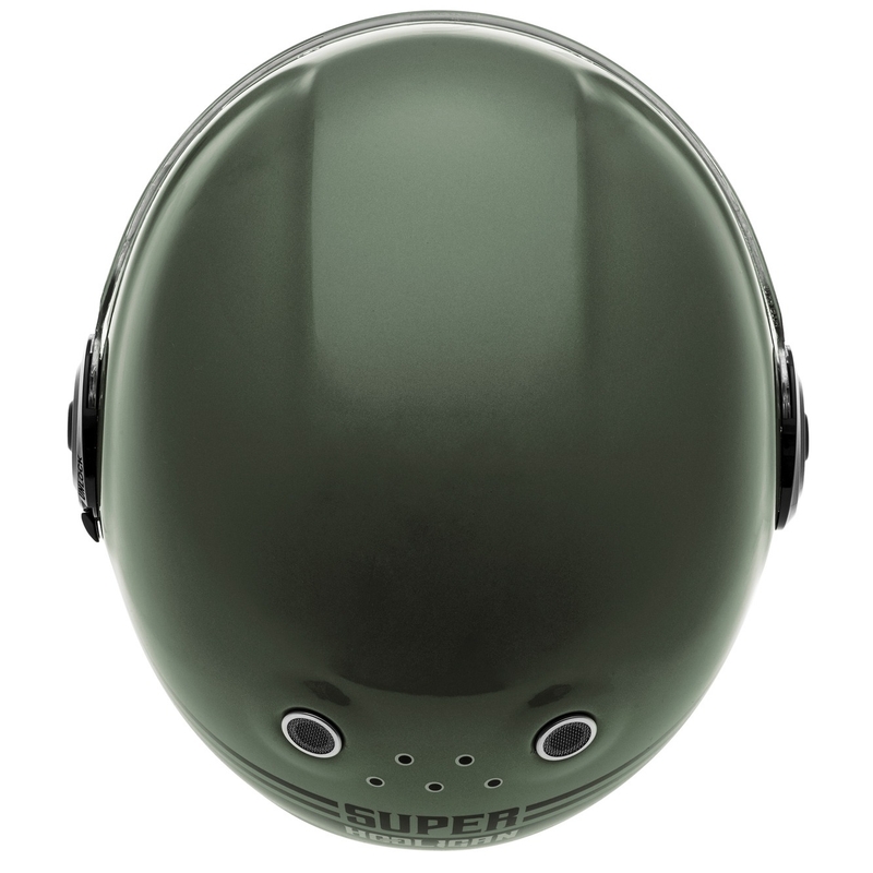 Integrālā motociklista ķivere Cassida Fibre Super Hooligan melnā-zaļā krāsā - II klase