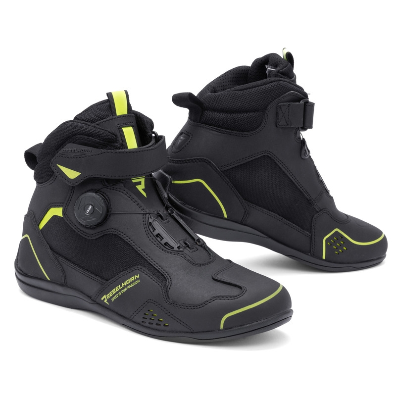 Motocikla zābaki Rebelhorn Spark II black-fluo yellow - II klase - II. kvalitāte