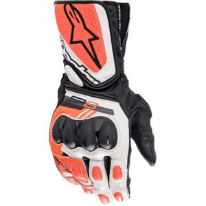 Alpinestars SP-8 balti-fluo sarkani-melni motocikla cimdi