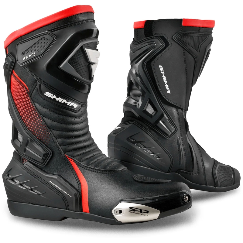 Motocikla zābaki Shima RSX-6 melni-fluo sarkani