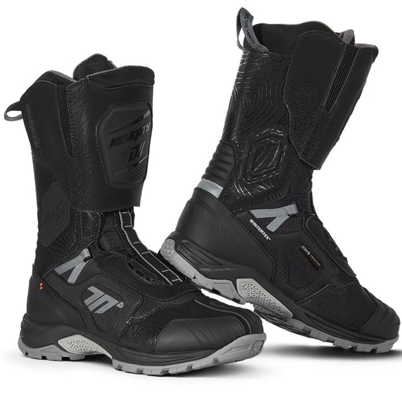 Motocikla zābaki SEVENTY DEGREES SD-BA6 Stelvio High melni pelēki