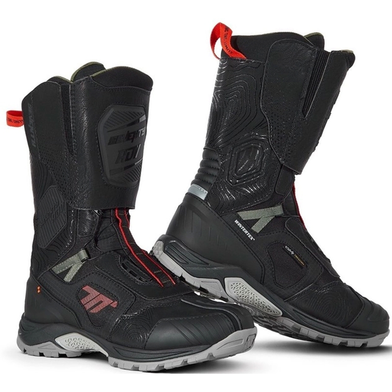 Motocikla zābaki SEVENTY DEGREES SD-BA6 Stelvio High melni-sarkani-zaļi