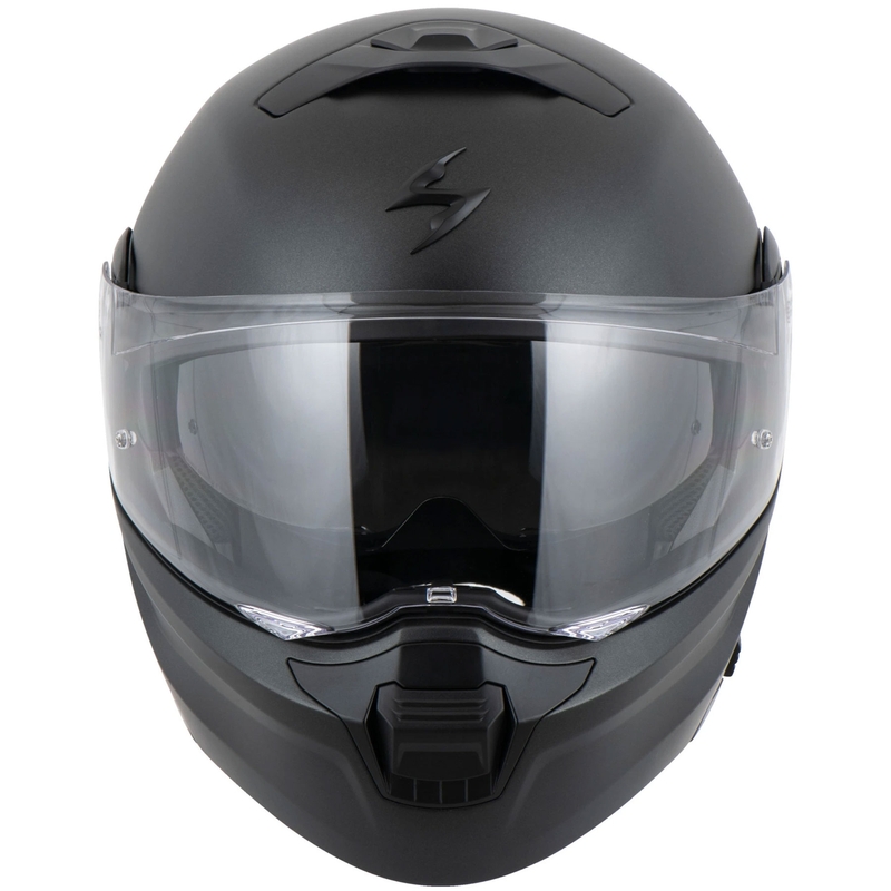 Flip-up moto ķivere Scorpion EXO-930 EVO Solid melna matēta