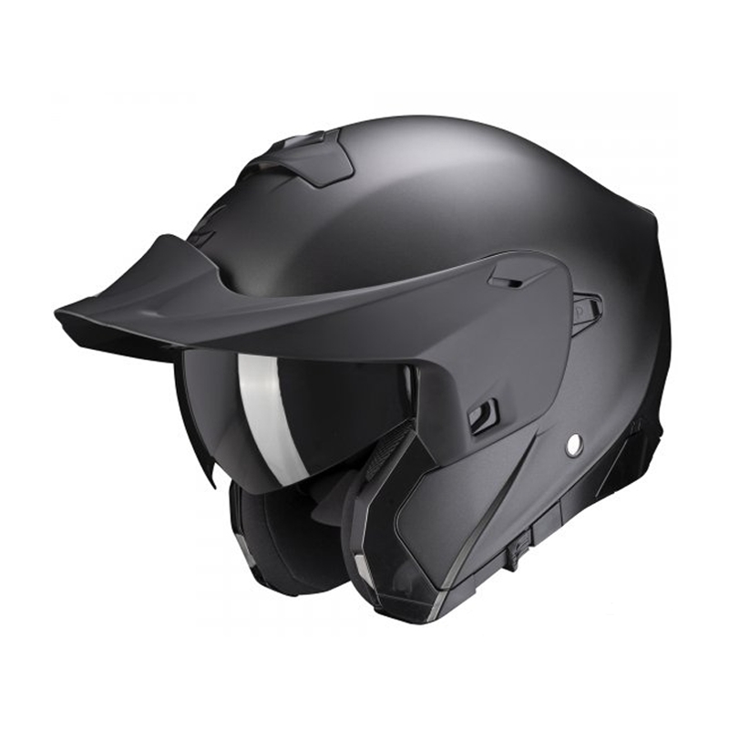 Flip-up moto ķivere Scorpion EXO-930 EVO Solid melna matēta